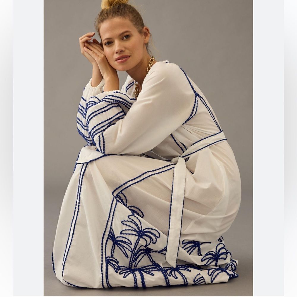 NWT LACE THE LABEL EMBROIDERED PEASANT DRESS Anthropologie Medium